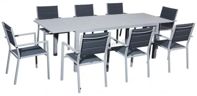 Stół i 8 krzeseł aluminiowych na taras Diverso